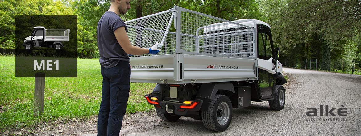 Metallic steel mesh sides - ALKE' electric vehicles Metallic steel mesh sides - ALKE' electric vehicles