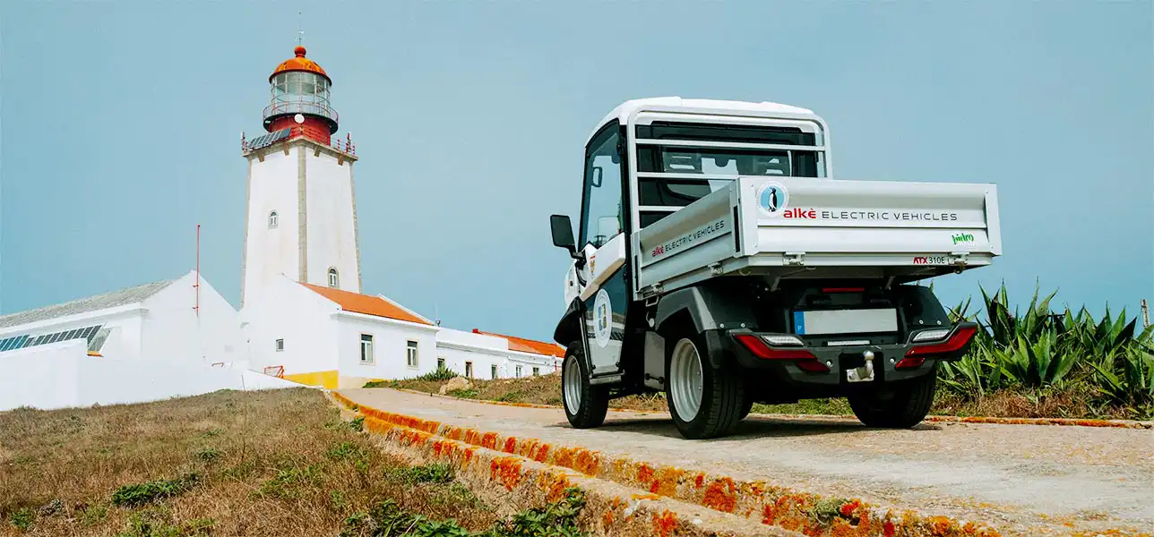Electric work vehicle for islands