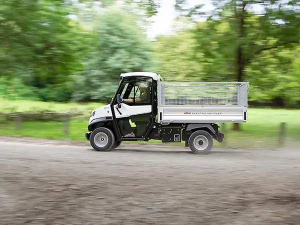 Electric vehicles with steel mesh sides Electric vehicles with steel mesh sides